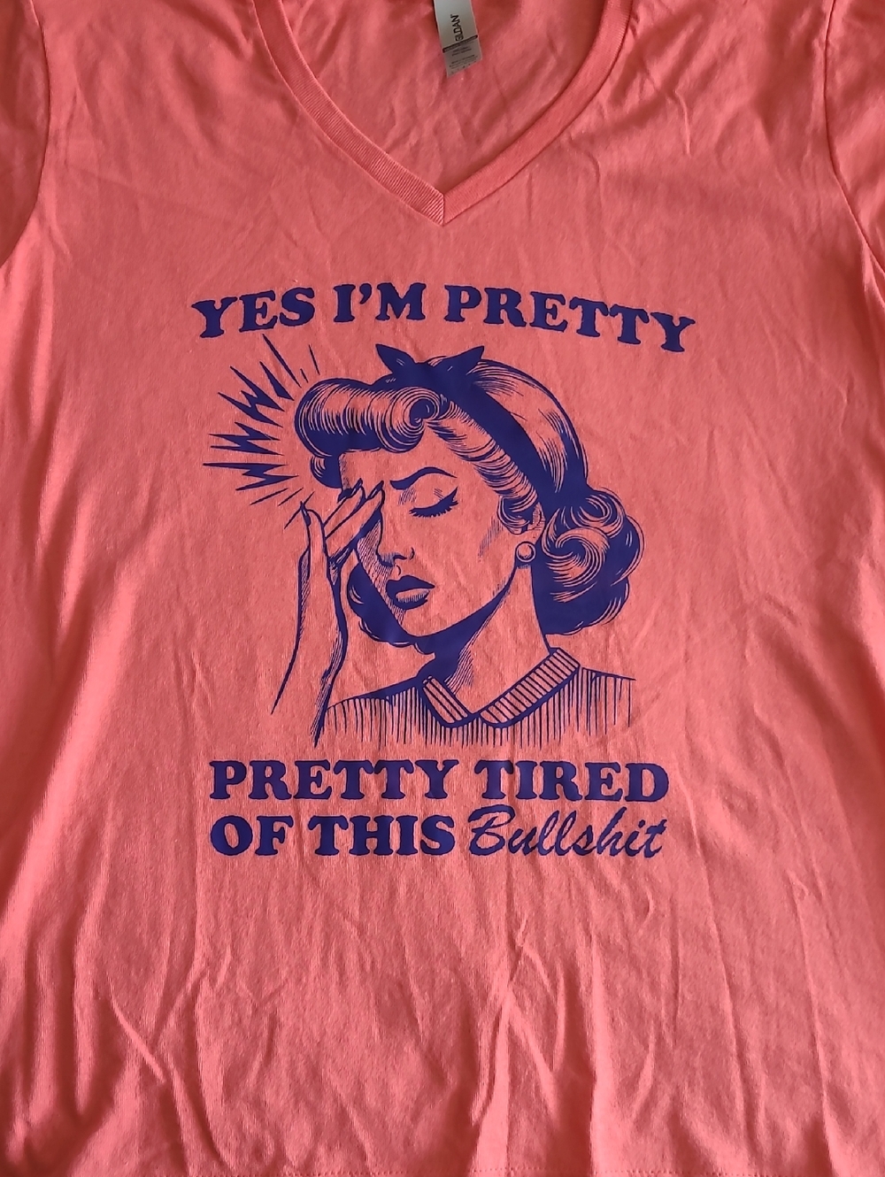 Women's Statement T-shirt Gildan Coral Heavy Cotton T‑Shirt